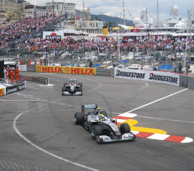 Formula One Cars on Track — Gray