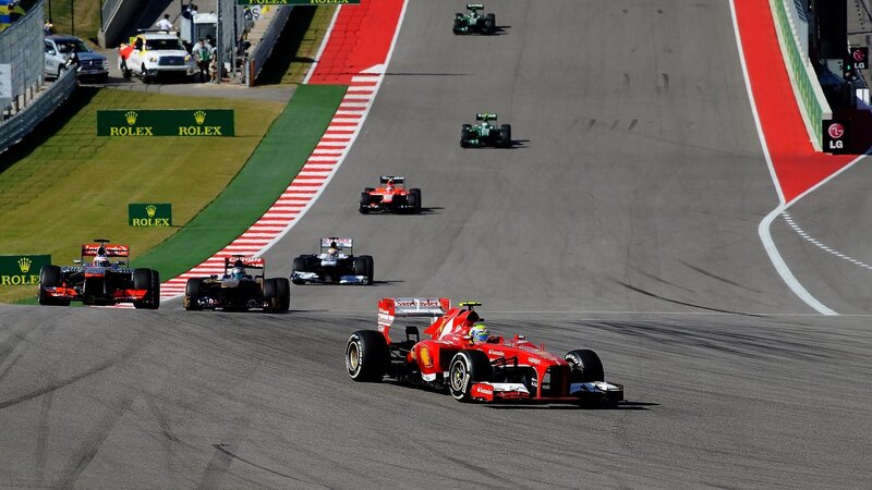 Formula One Cars on Track — Red, Dynamic, Afternoon, Photograph, Race Cars