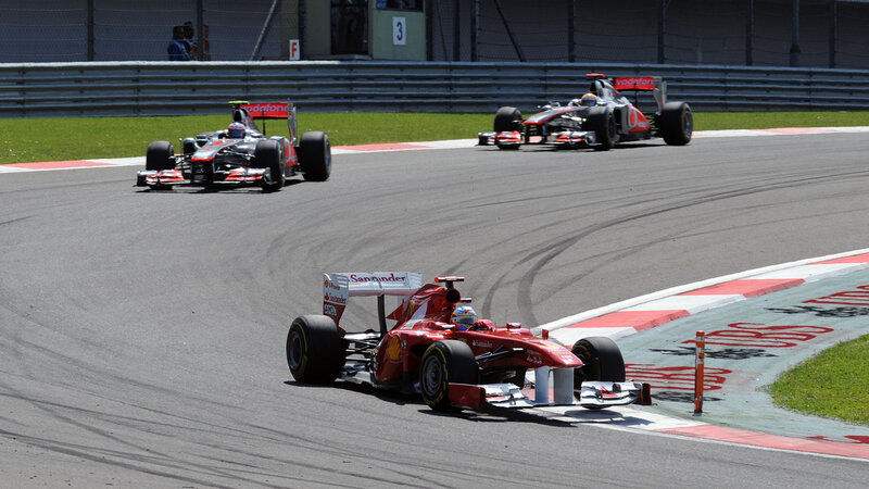 Formula One Cars on Track — Red, Dynamic