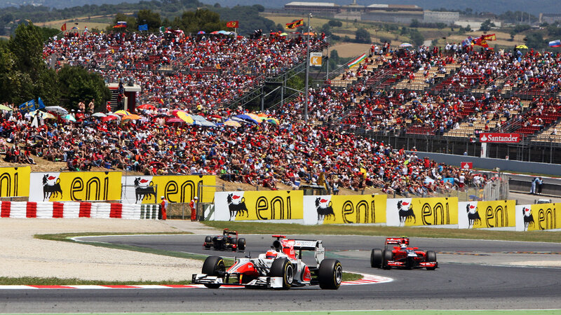 Formula One Cars on Track — Red, Energetic