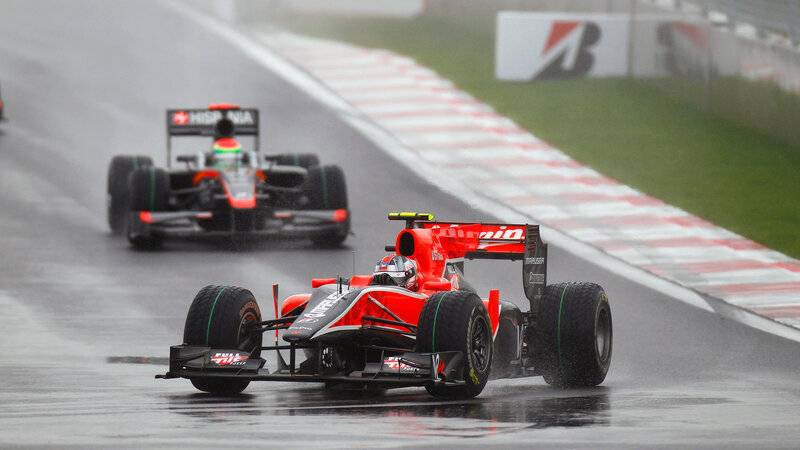 Formula One Cars on Track — Red, Intense