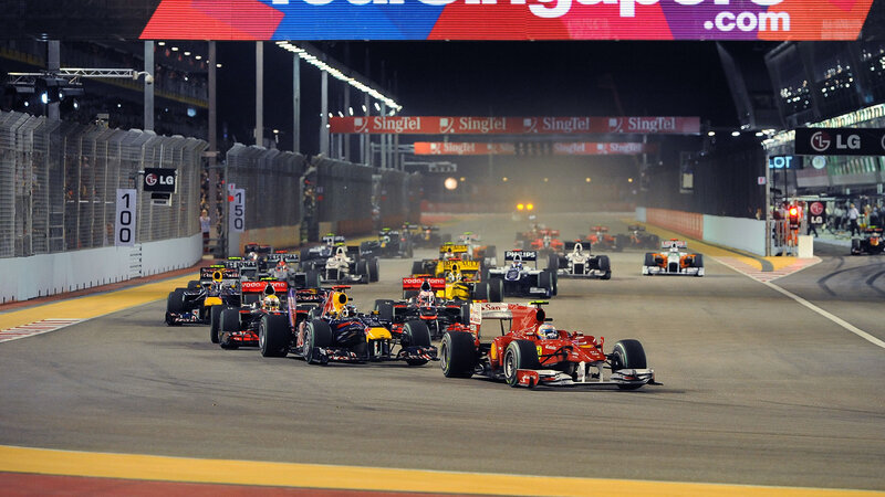 Formula One Cars on Track — Red