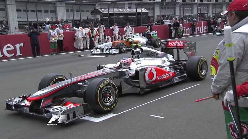 Formula One Cars on Track — Silver