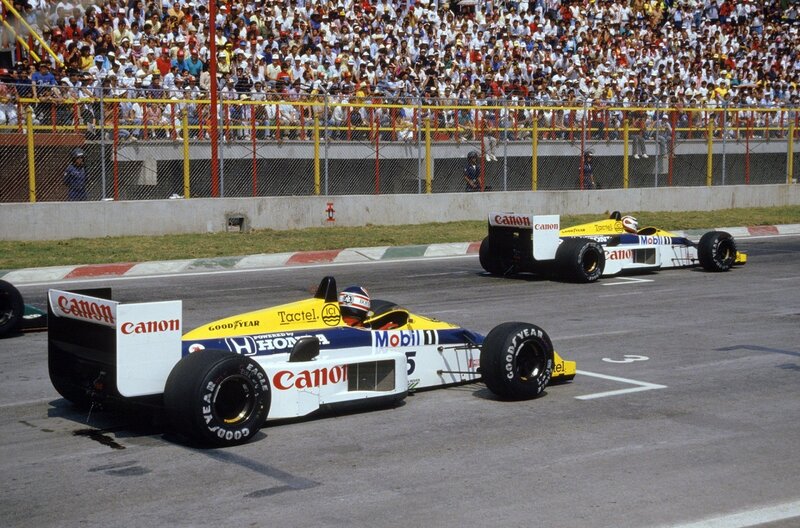 Formula One Cars on Track — White, Competitive
