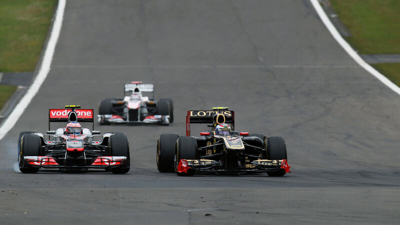 Formula One Cars Racing — Black, Competitive, Photograph, Race Track