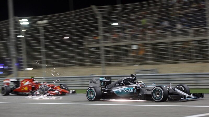 Formula One Cars Racing — Black, Dramatic, Night