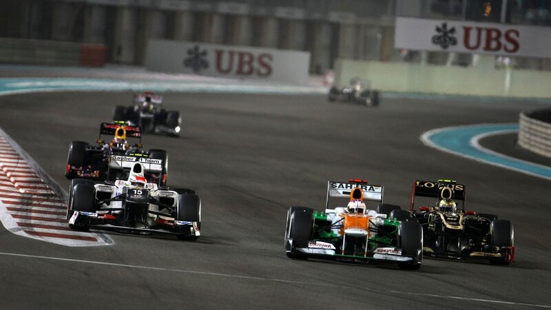 Formula One Cars Racing — Black, Dynamic, Night