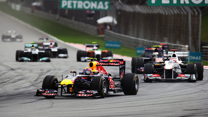 Formula One Cars Racing — Black, Dynamic, Photograph