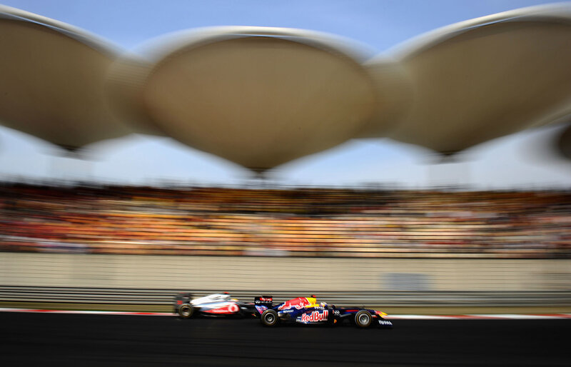 Formula One Cars Racing — Blue