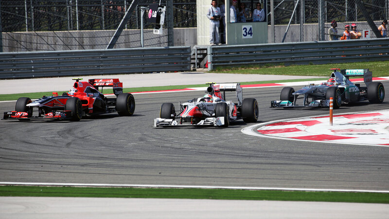 Formula One Cars Racing — Gray, Competitive, Afternoon, Photograph, Race Track