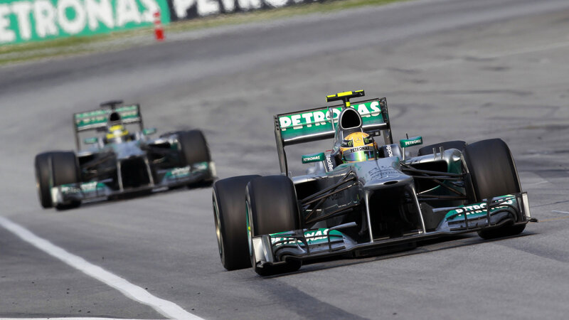 Formula One Cars Racing — Green, Competitive, Afternoon, Photograph