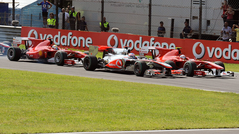 Formula One Cars Racing — Green, Competitive