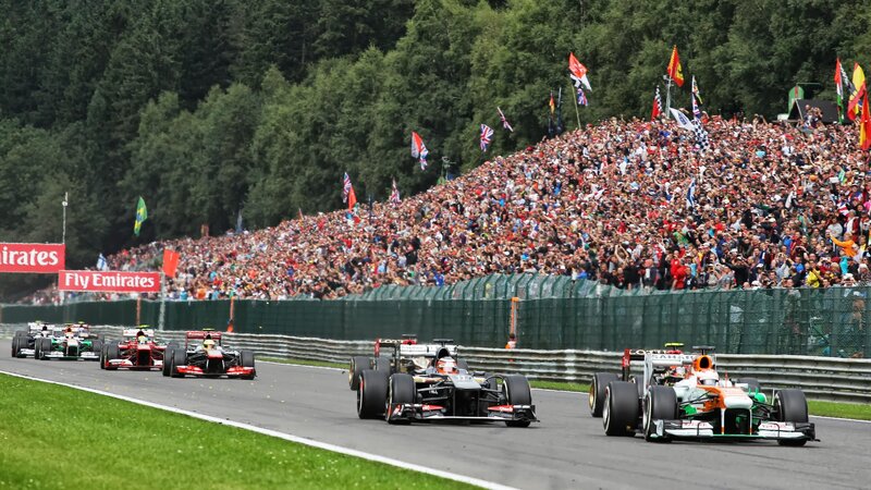 Formula One Cars Racing — Green, Energetic