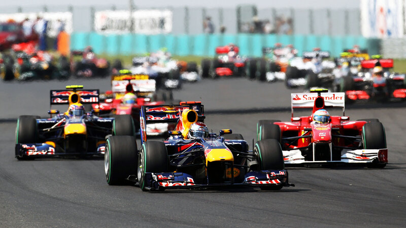 Formula One Cars Racing — Red, Competitive, Afternoon