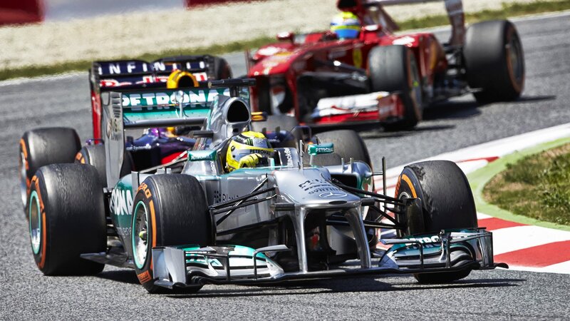Formula One Cars Racing — Silver, Dynamic