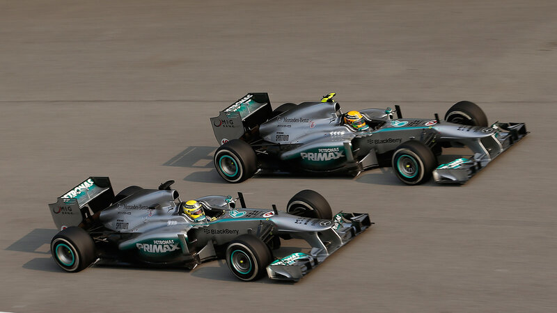 Formula One Cars Racing — Silver