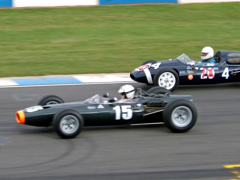 Formula One cars racing