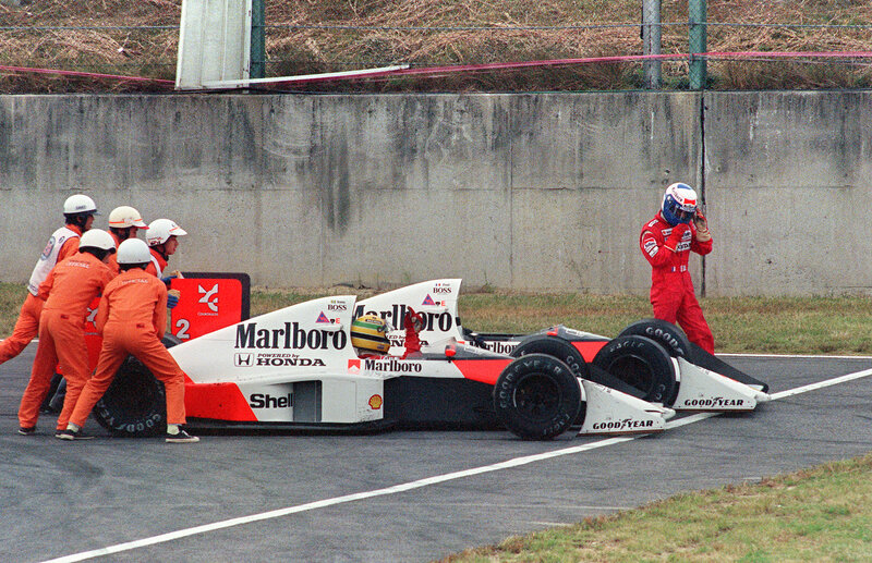 Formula One crash scene