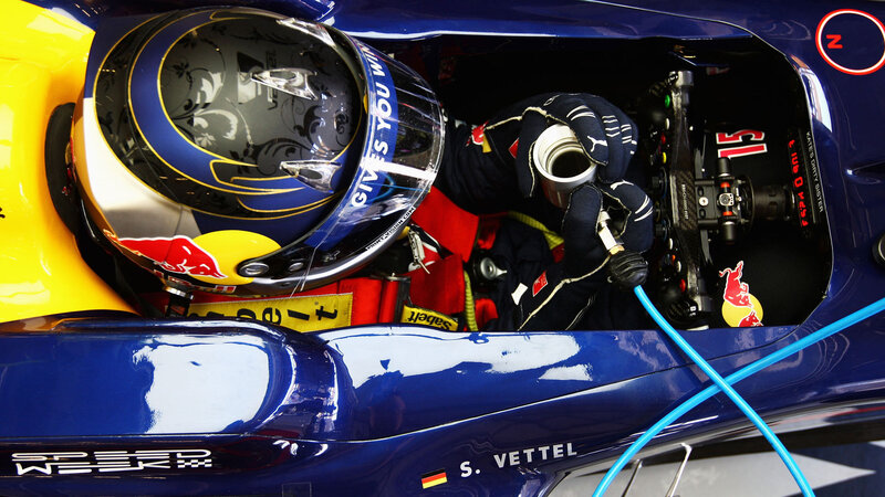 Formula One Driver — Blue, Focused