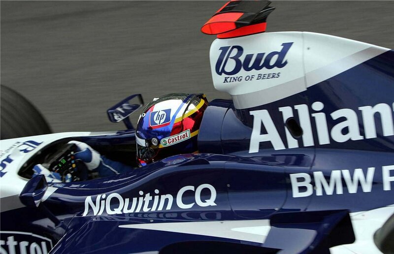 Formula One driver in car