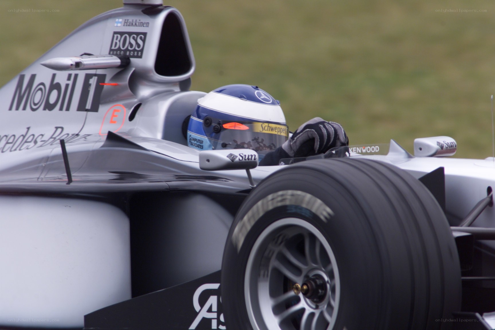 Formula One driver in cockpit