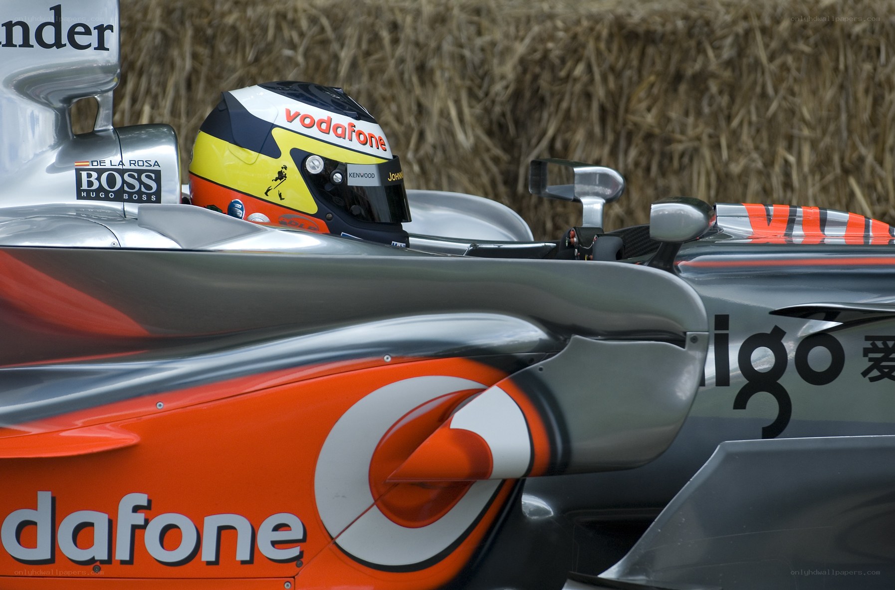 Formula One driver in cockpit