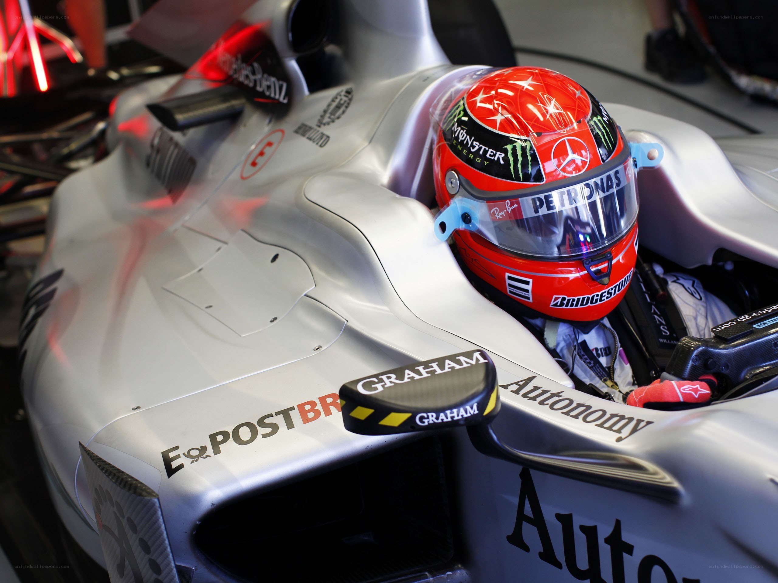 Formula One driver in cockpit