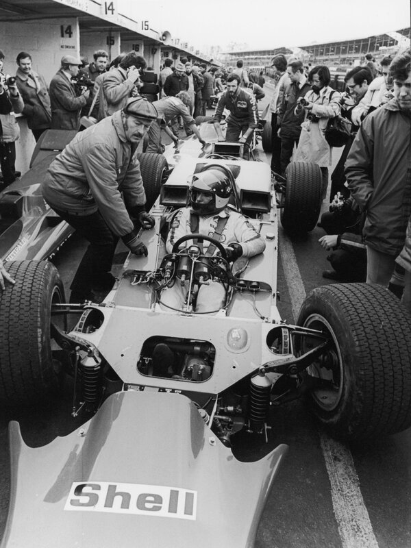 Formula One driver in cockpit