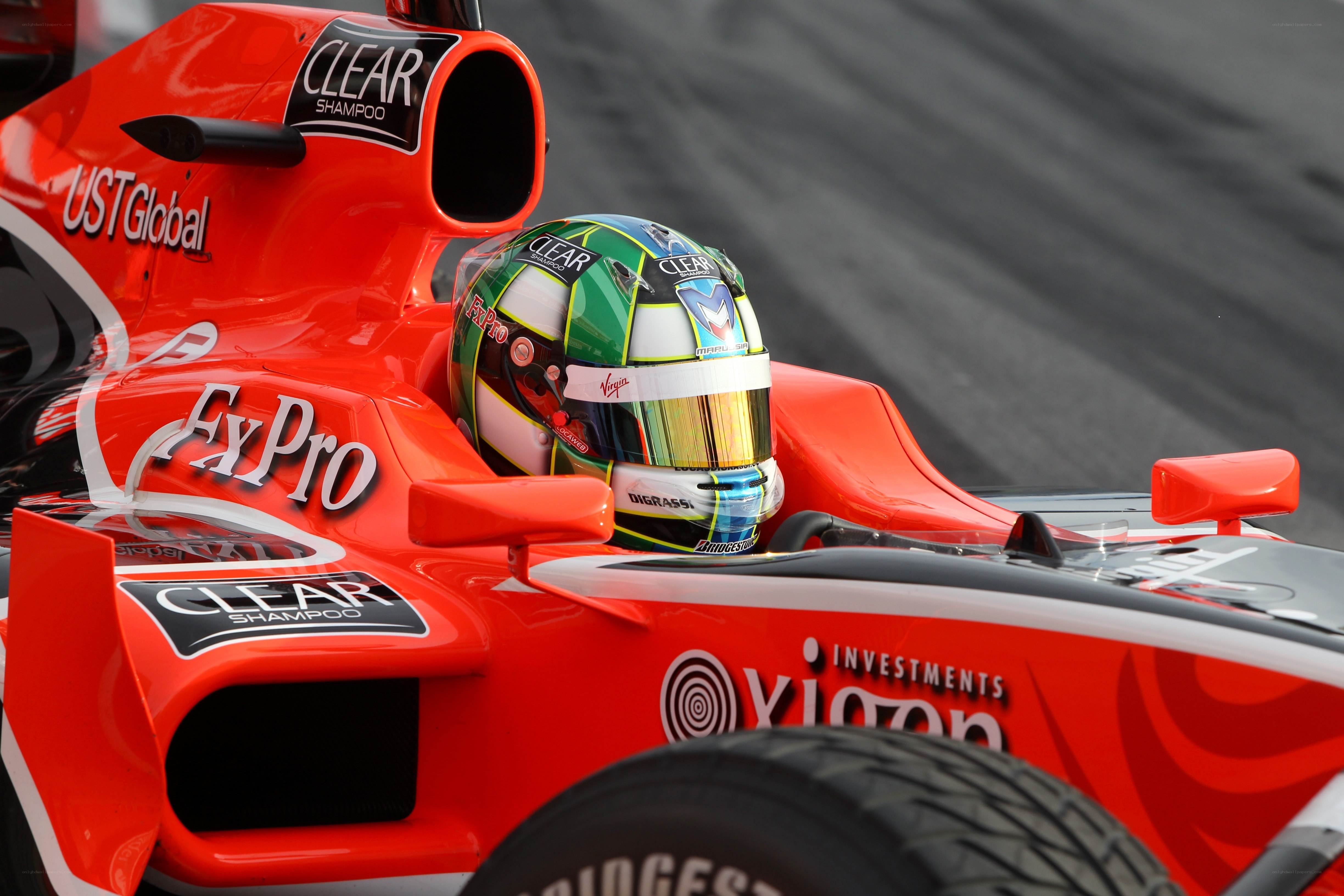 Formula One driver in cockpit