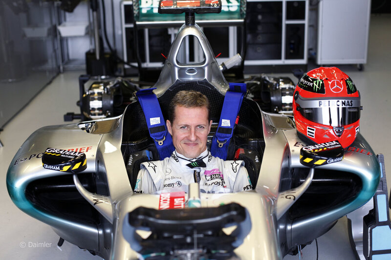 Formula One driver in cockpit