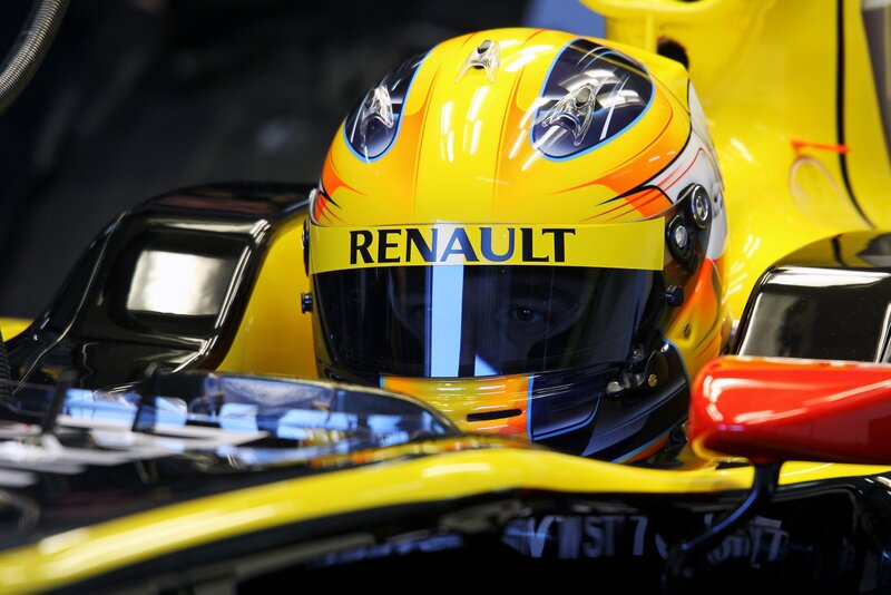 Formula One driver in helmet
