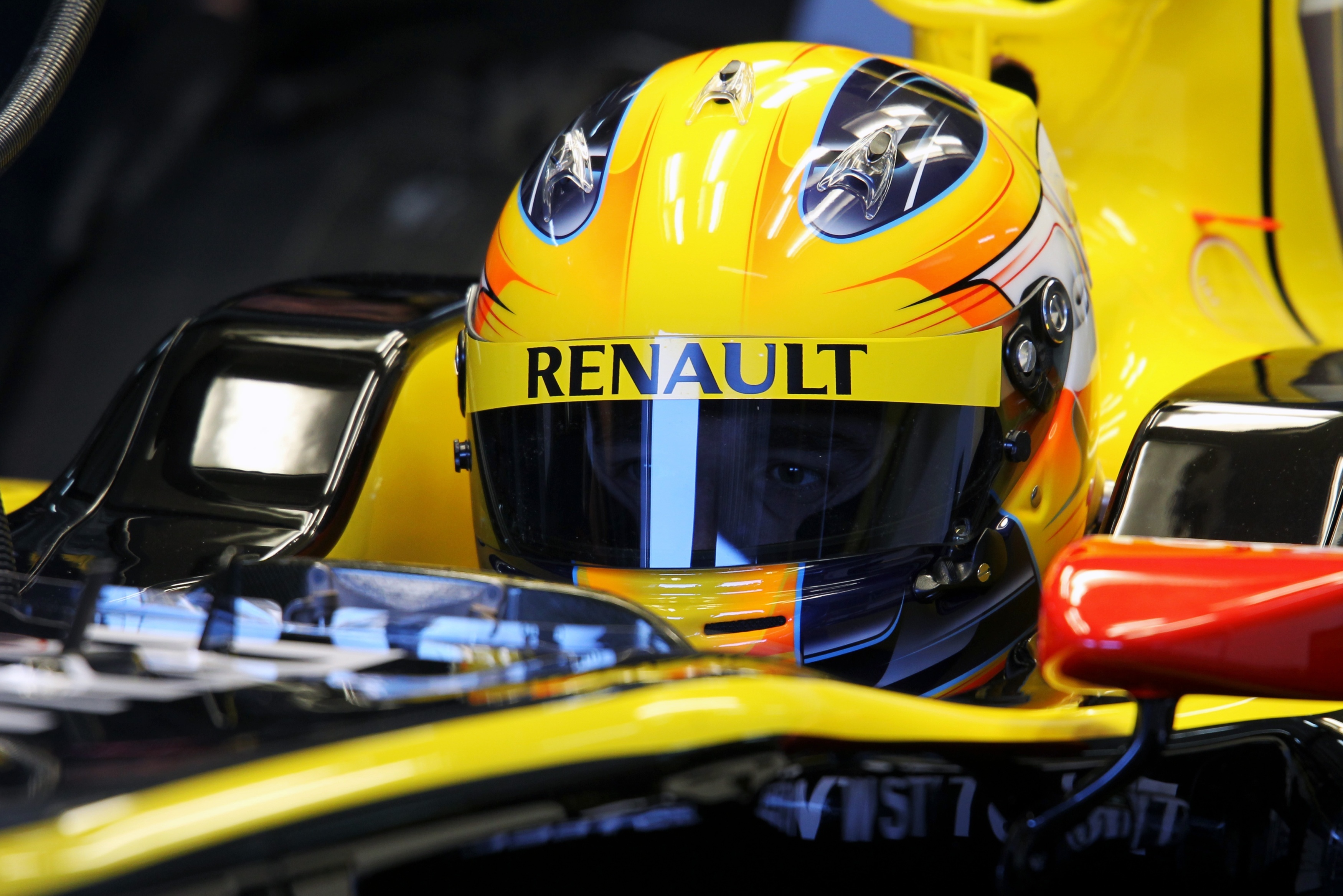 Formula One driver in helmet