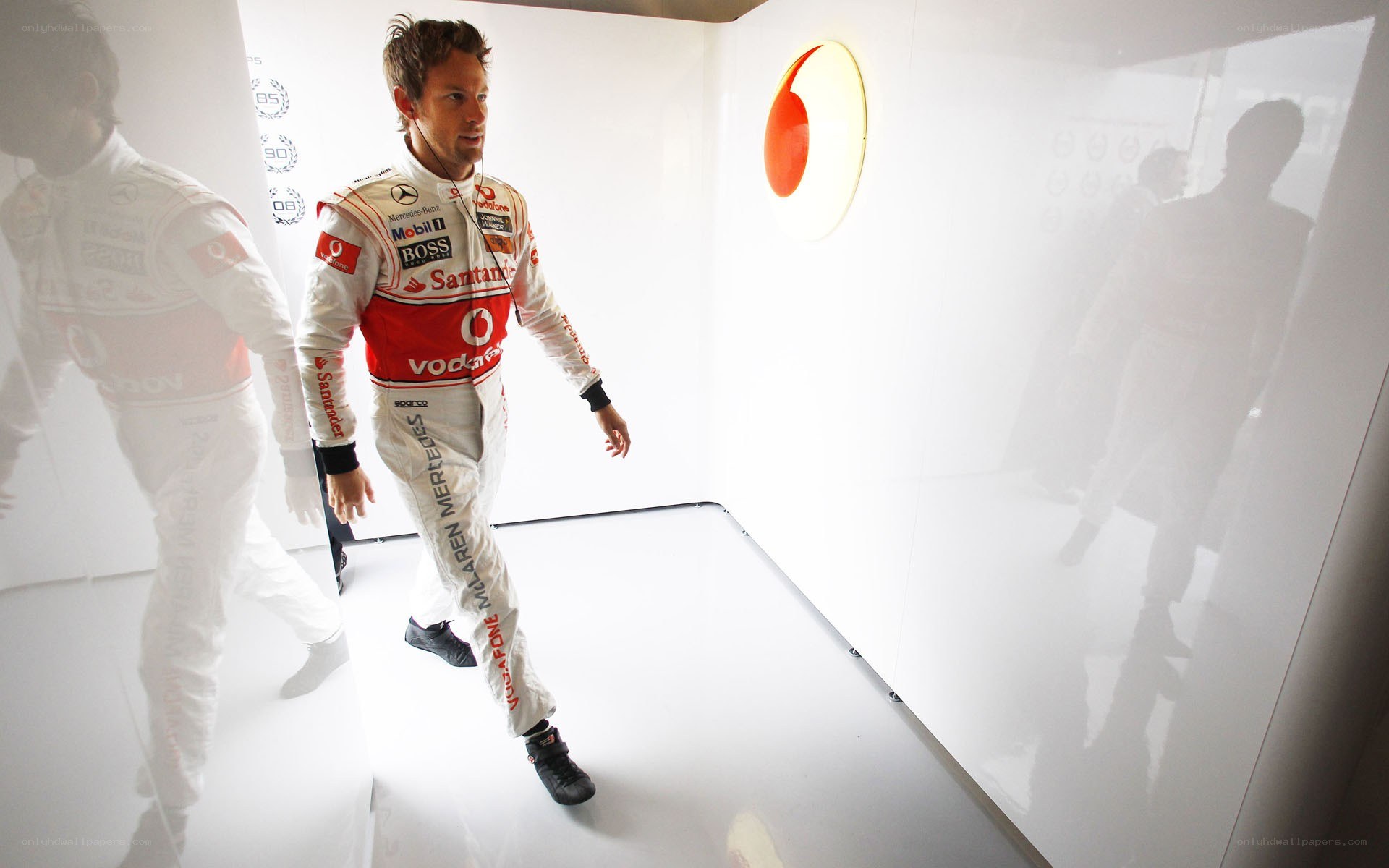 Formula One driver walking