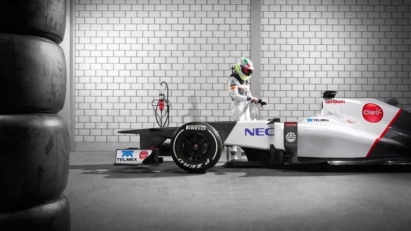 Formula One driver with car