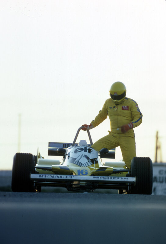 Formula One driver with car