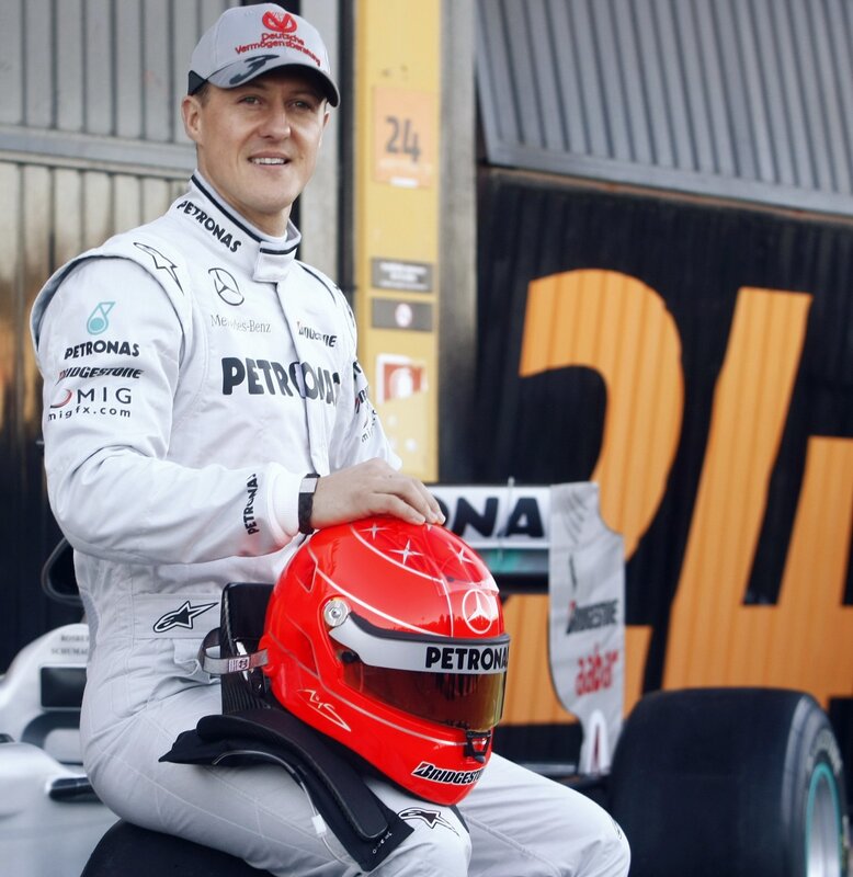 Formula One driver with helmet