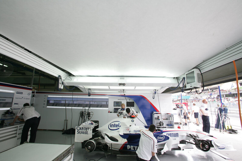 Formula One pit crew at work