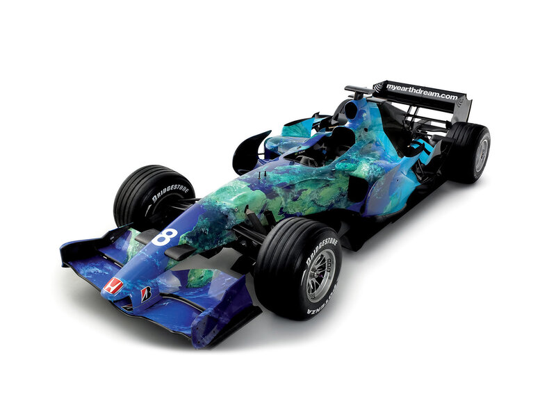 Formula One Race Car — Blue, Neutral, Photograph, Number 8