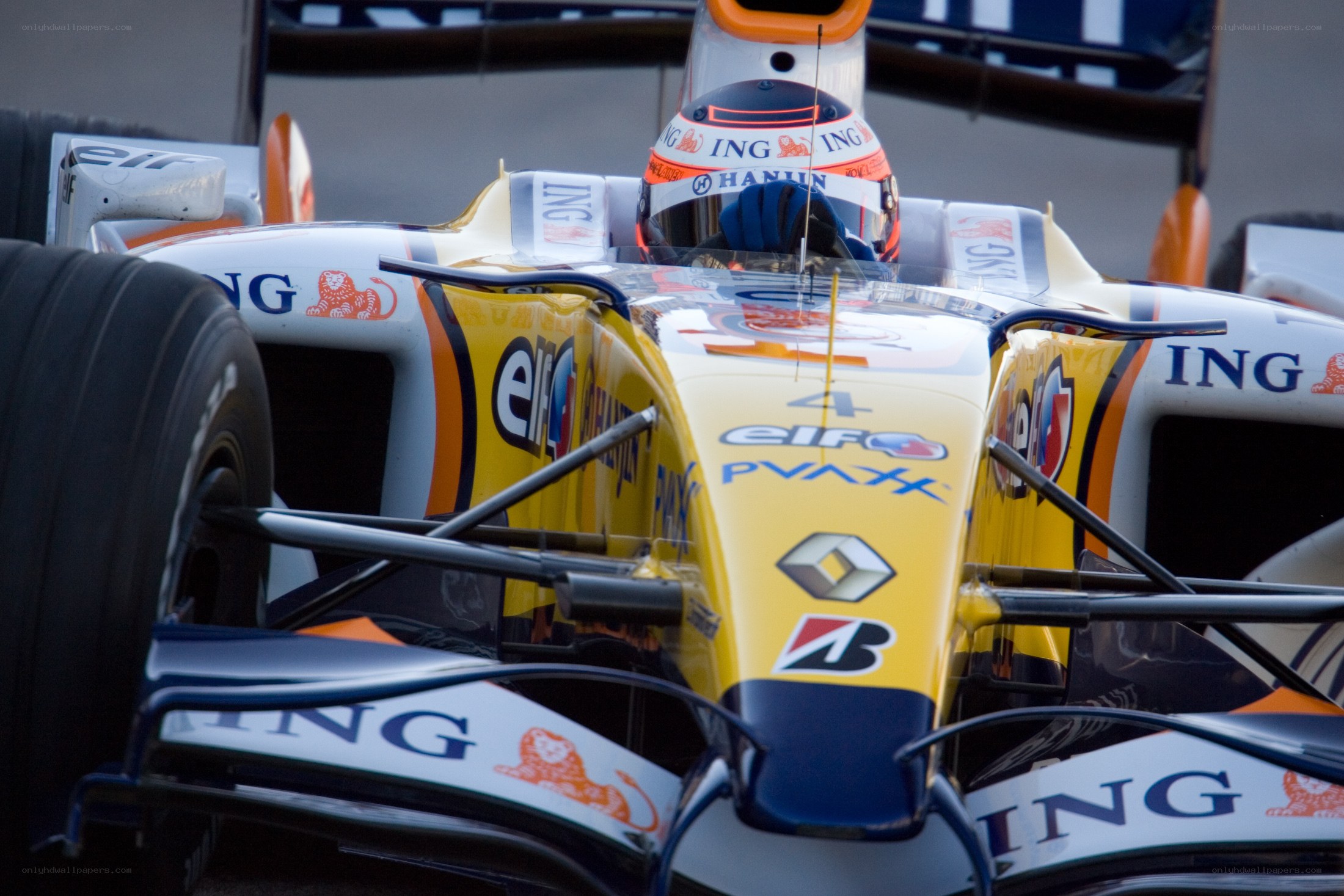 Formula One race car cockpit