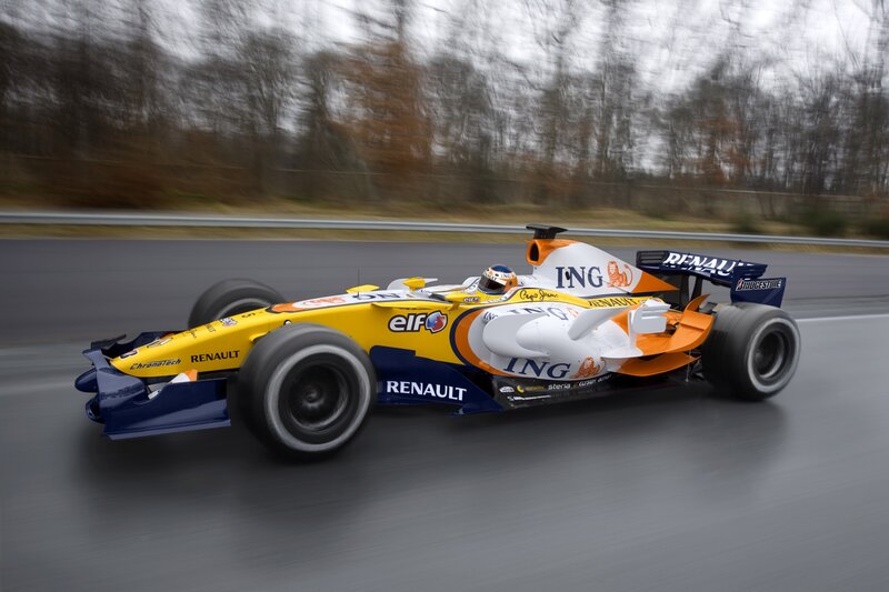 Formula One race car in motion