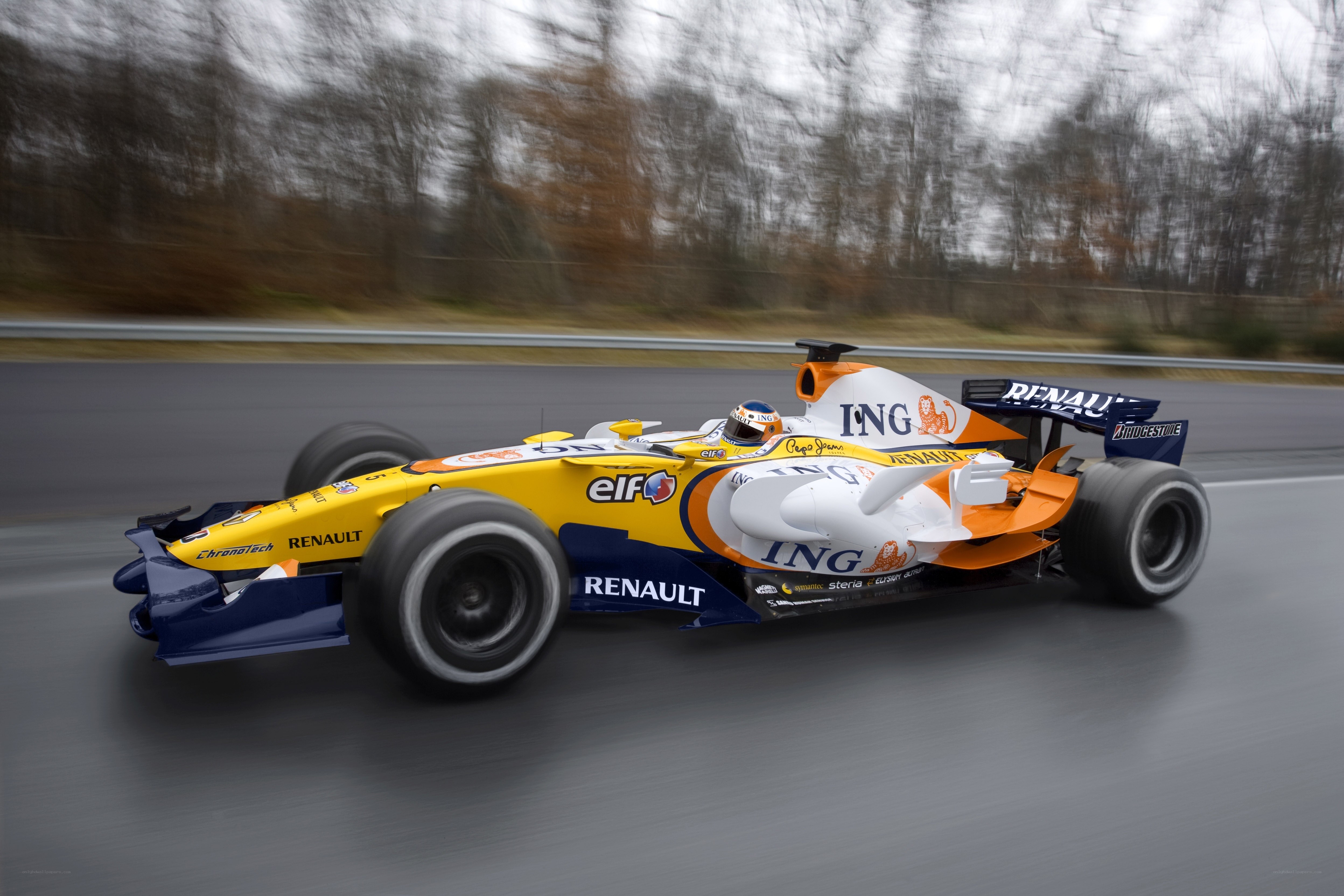 Formula One race car in motion