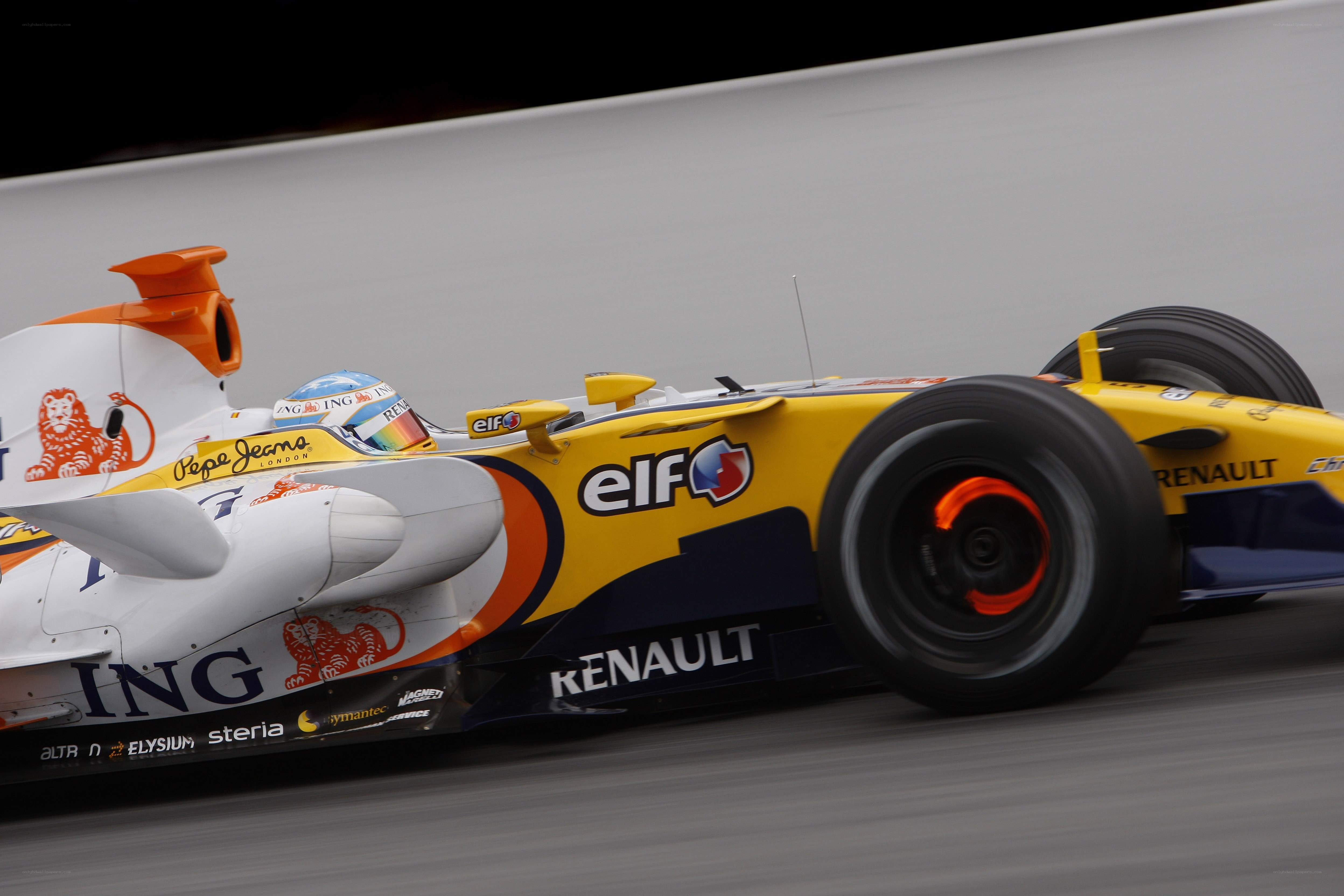 Formula One race car in motion