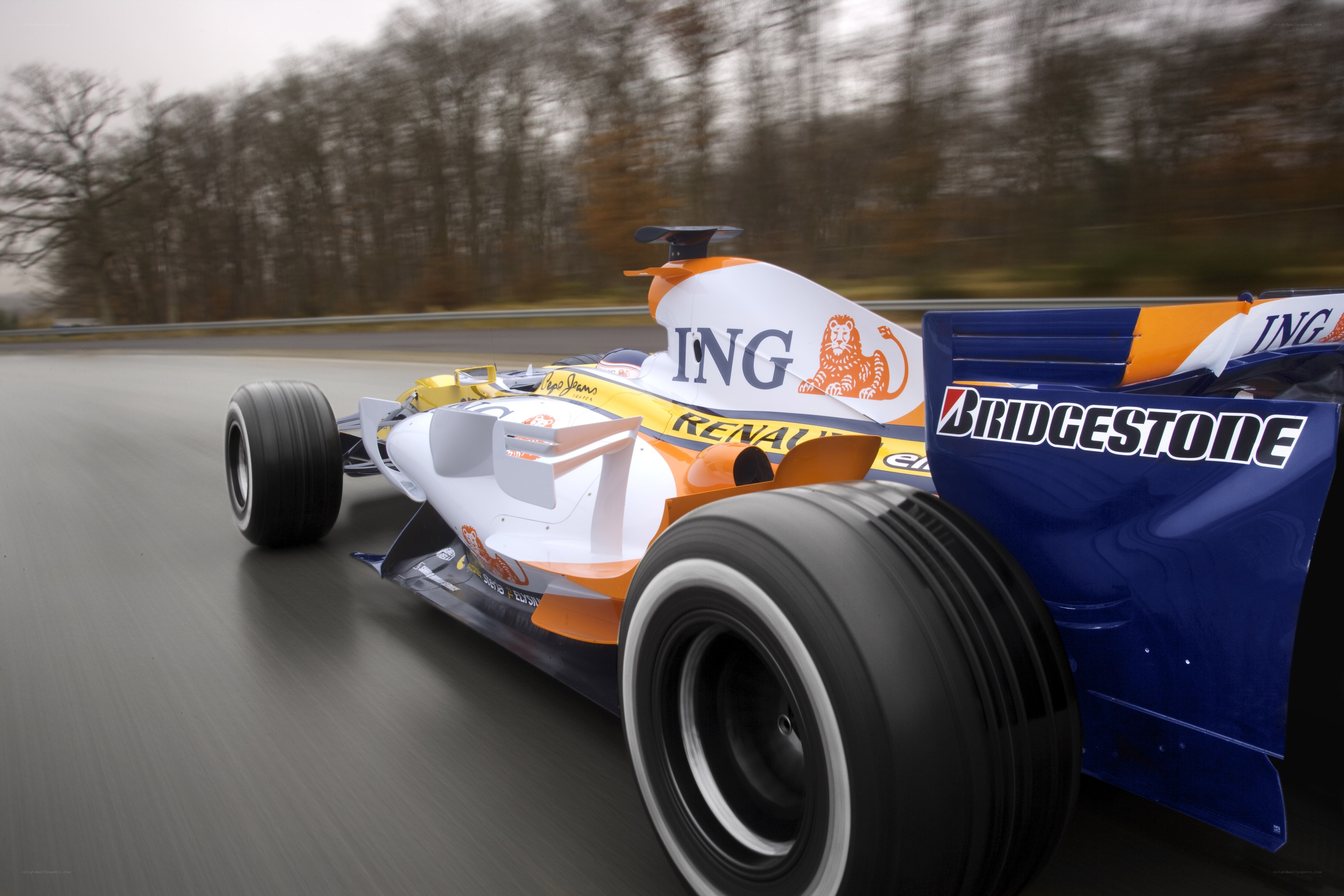 Formula One race car in motion