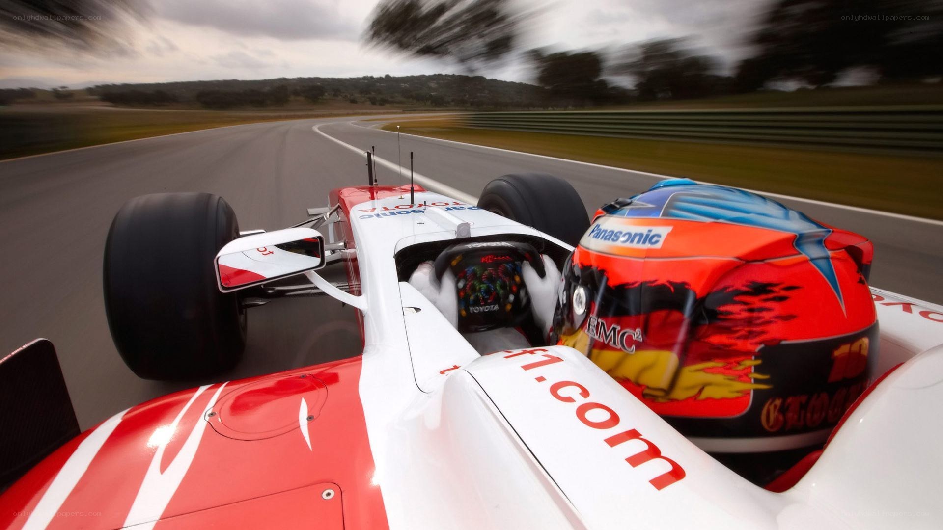 Formula One race car on track