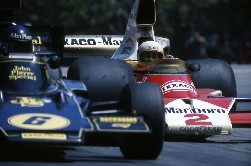 Formula One race cars in action