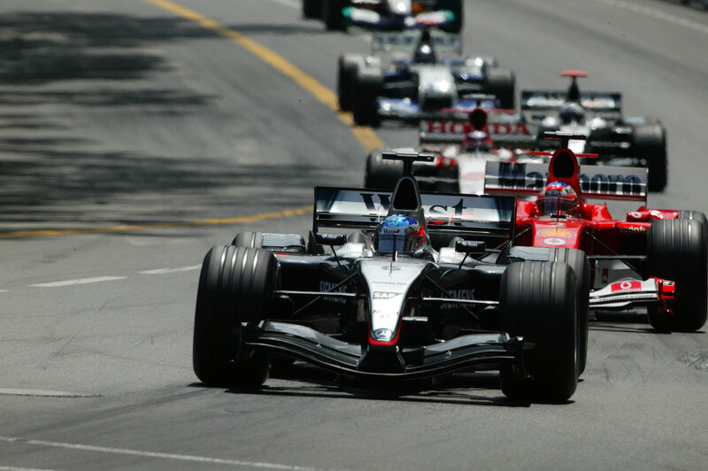 Formula One race cars on track