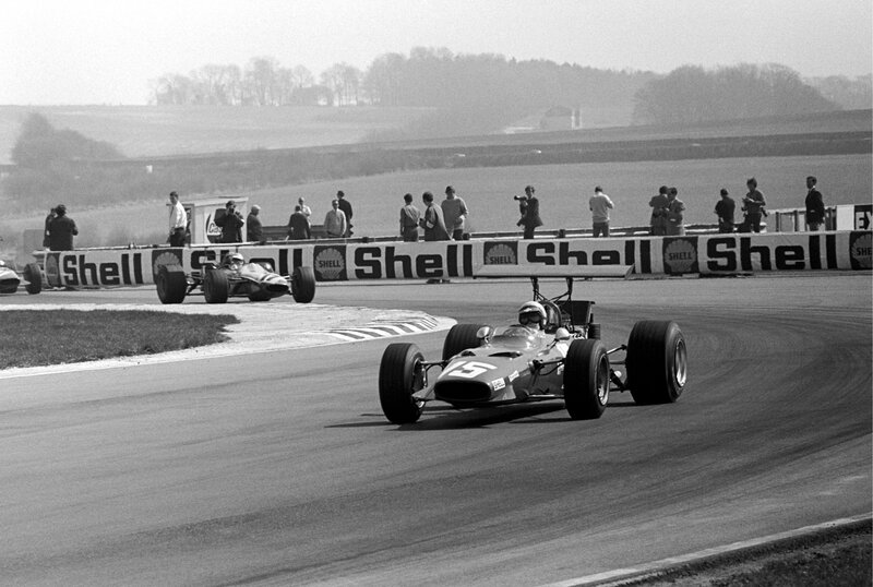 Formula One race cars on track