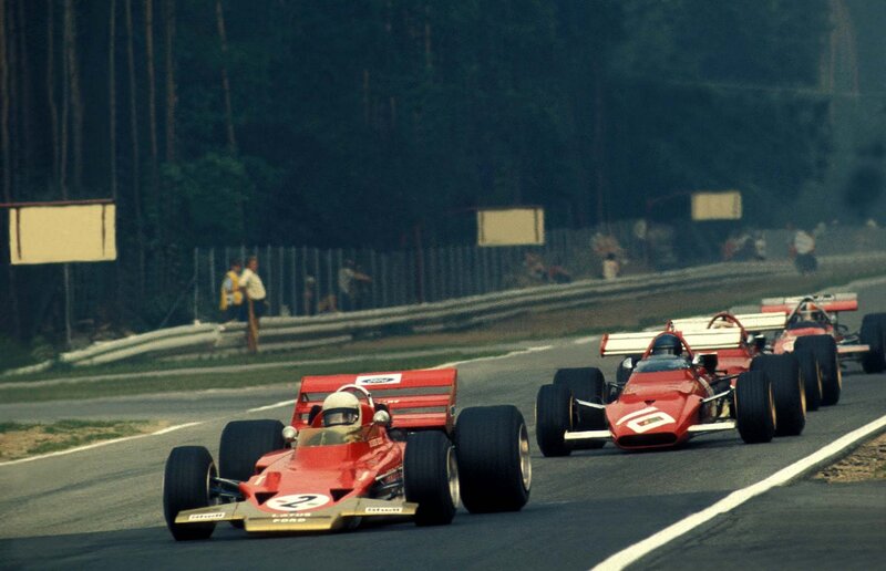 Formula One race cars on track