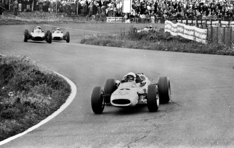 Formula One race cars on track