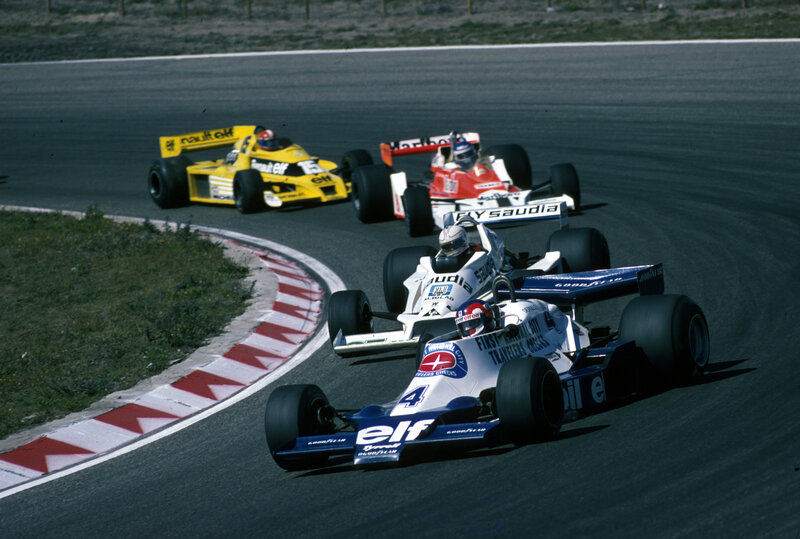 Formula One race cars on track